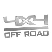 Naklejka 4x4 OFF ROAD - Auto Terenowe / SUV / Pickup - Na Auto - srebrna