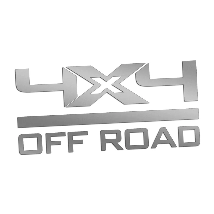 Naklejka 4x4 OFF ROAD - Auto Terenowe / SUV / Pickup - Na Auto - srebrna