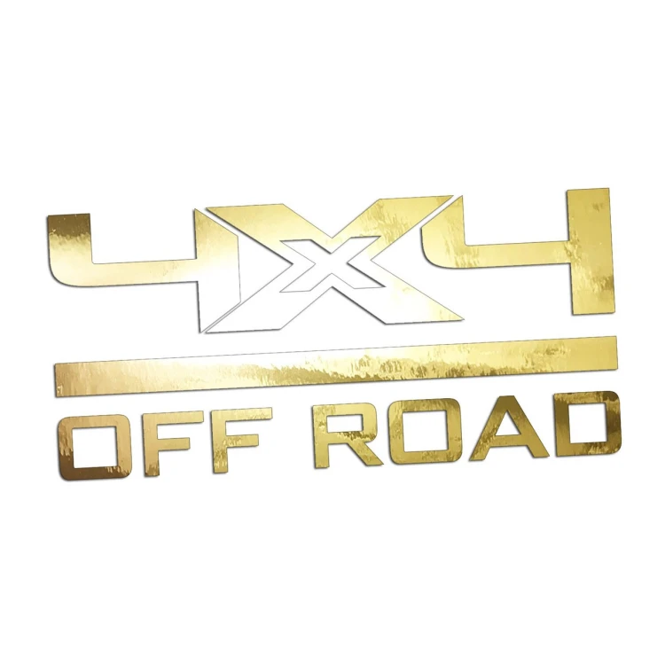Naklejka 4x4 OFF ROAD - Auto Terenowe / SUV / Pickup - Na Auto - złoty chrom