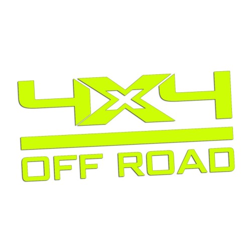 Naklejka 4x4 OFF ROAD - Auto Terenowe / SUV / Pickup - Na Auto - żółty neon