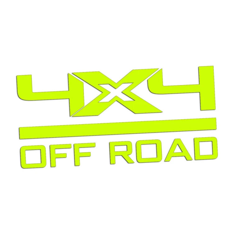 Naklejka 4x4 OFF ROAD - Auto Terenowe / SUV / Pickup - Na Auto - żółty neon