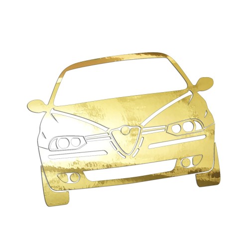 Naklejka ALFA ROMEO 156 PRZÓD - Na Auto / Szybę / Meble - złoty chrom