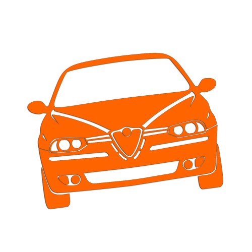 Naklejka ALFA ROMEO 156 PRZÓD - Na Auto / Szybę / Meble - pomarańczowa neon