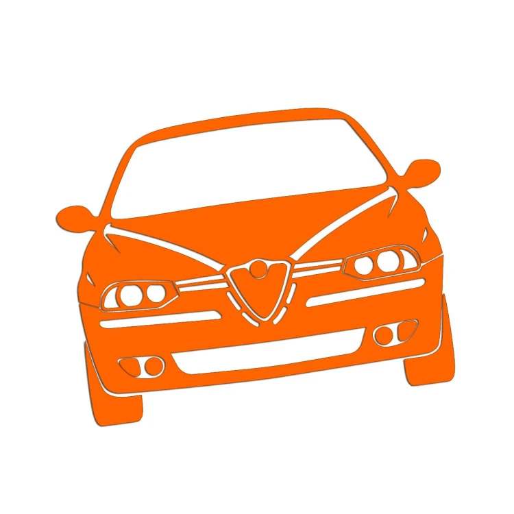 Naklejka ALFA ROMEO 156 PRZÓD - Na Auto / Szybę / Meble - pomarańczowa neon