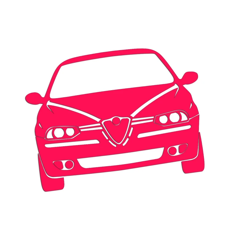 Naklejka ALFA ROMEO 156 PRZÓD - Na Auto / Szybę / Meble - różowa neon