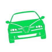 Naklejka ALFA ROMEO 156 PRZÓD - Na Auto / Szybę / Meble - zielona neon