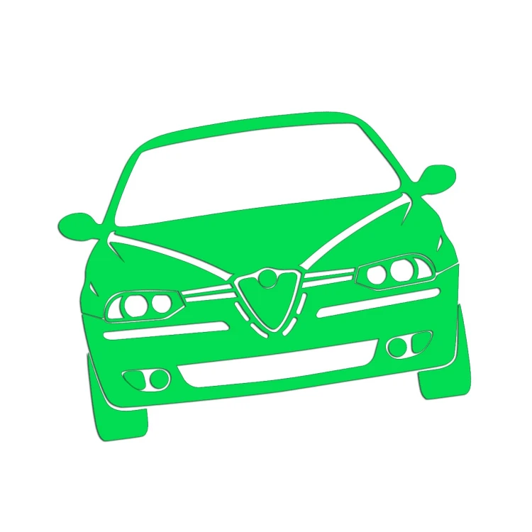 Naklejka ALFA ROMEO 156 PRZÓD - Na Auto / Szybę / Meble - zielona neon