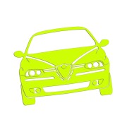 Naklejka ALFA ROMEO 156 PRZÓD - Na Auto / Szybę / Meble - żółta neon