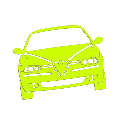 Naklejka ALFA ROMEO 156 PRZÓD - Na Auto / Szybę / Meble - żółta neon