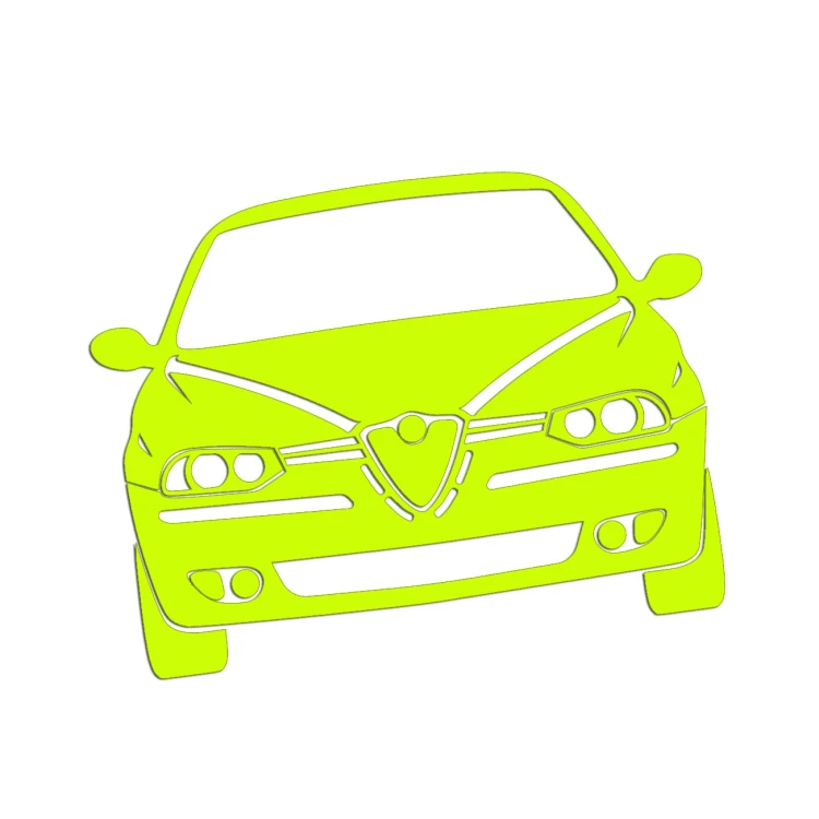 Naklejka ALFA ROMEO 156 PRZÓD - Na Auto / Szybę / Meble - żółta neon