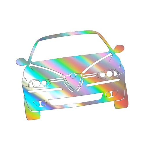 Naklejka ALFA ROMEO 156 PRZÓD - Na Auto / Szybę / Meble - holograficzna