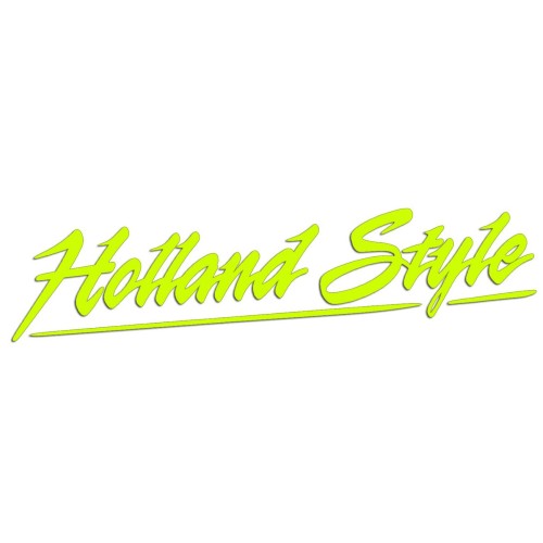 Naklejka HOLLAND STYLE ozdobny napis - Tuning Ciężarówek / TIR - Na Szybę / Kabinę - żółta neon
