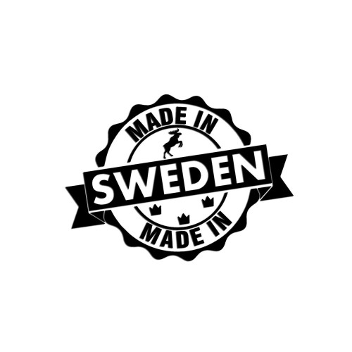 Naklejka Made in Sweden stempel łoś korony - pasuje do Volvo Saab Scania - czarna