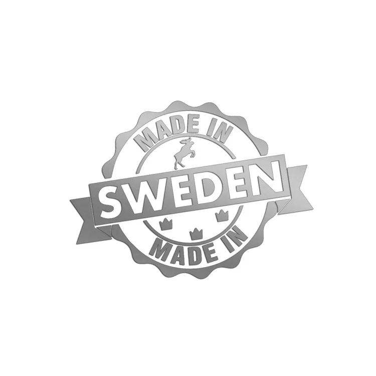 Naklejka Made in Sweden stempel łoś korony - pasuje do Volvo Saab Scania - srebrna