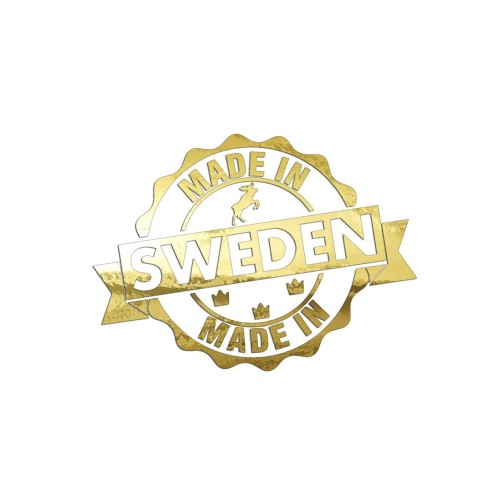 Naklejka Made in Sweden stempel łoś korony - pasuje do Volvo Saab Scania - złoty chrom