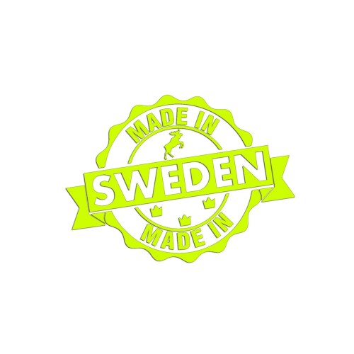 Naklejka Made in Sweden stempel łoś korony - pasuje do Volvo Saab Scania - żółta neon