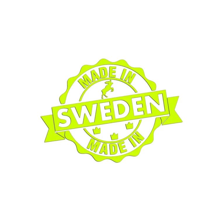 Naklejka Made in Sweden stempel łoś korony - pasuje do Volvo Saab Scania - żółta neon
