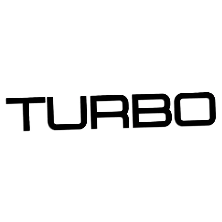 Naklejka TURBO Napis Sportowy - Auto Tuning / Doładowanie - Na Auto / Szybę - Czarna