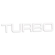 Naklejka TURBO Napis Sportowy - Auto Tuning / Doładowanie - Na Auto / Szybę - biała