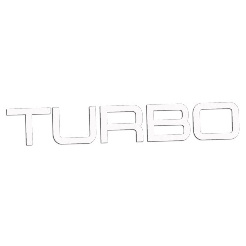 Naklejka TURBO Napis Sportowy - Auto Tuning / Doładowanie - Na Auto / Szybę - biała