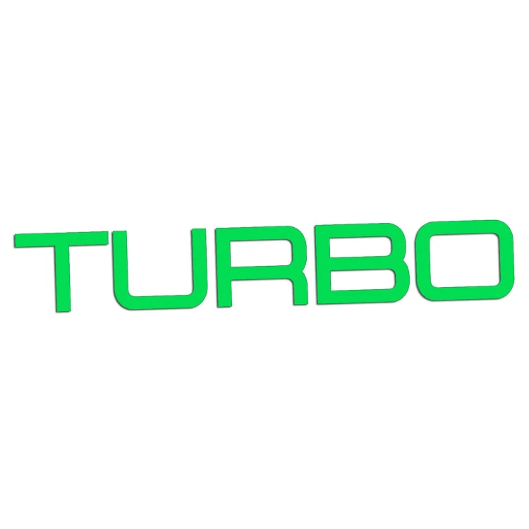 Naklejka TURBO Napis Sportowy - Auto Tuning / Doładowanie - Na Auto / Szybę - zielony neon