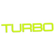 Naklejka TURBO Napis Sportowy - Auto Tuning / Doładowanie - Na Auto / Szybę - żółty neon