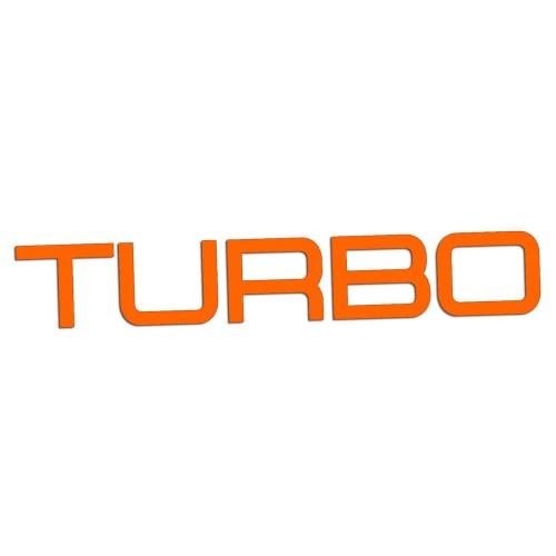 Naklejka TURBO Napis Sportowy - Auto Tuning / Doładowanie - Na Auto / Szybę - pomarańczowy neon