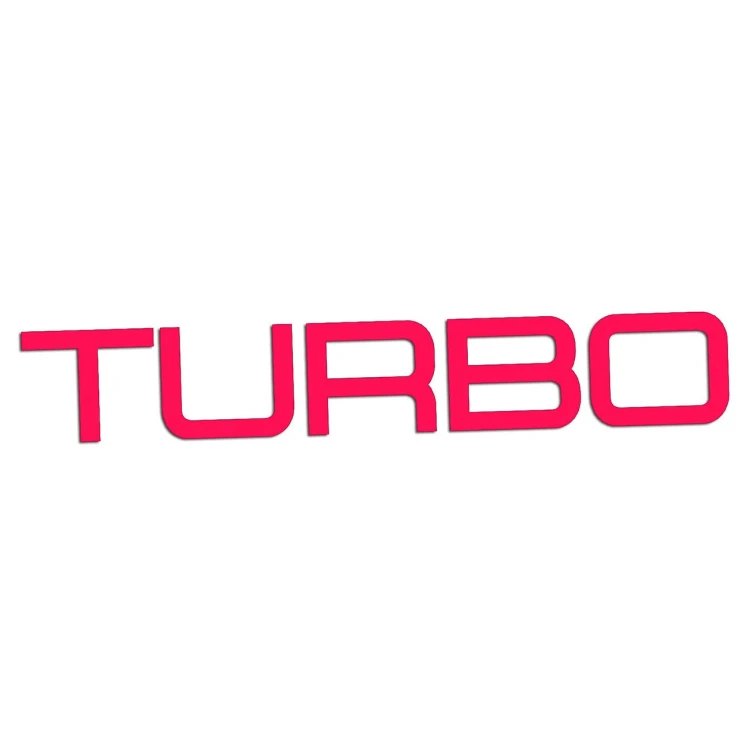 Naklejka TURBO Napis Sportowy - Auto Tuning / Doładowanie - Na Auto / Szybę - różowy neon