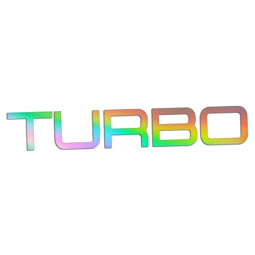 Naklejka TURBO Napis Sportowy - Auto Tuning / Doładowanie - Na Auto / Szybę - holograficzna