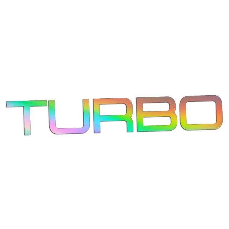 Naklejka TURBO Napis Sportowy - Auto Tuning / Doładowanie - Na Auto / Szybę - holograficzna