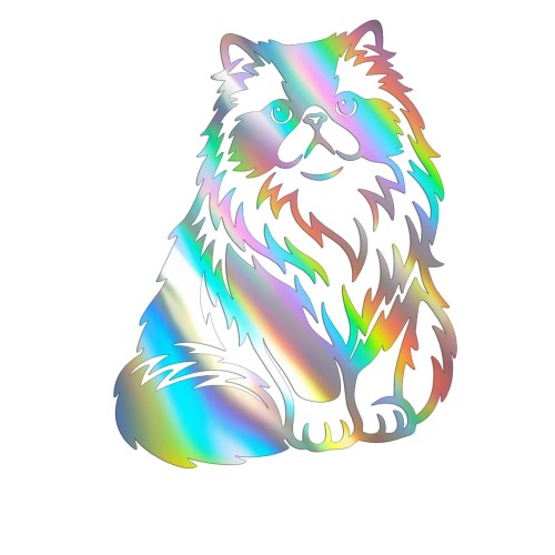Naklejka KOT PERSKI Puszysty - Rasa Kota / Zwierzęta - Na Auto / Laptop - holograficzna