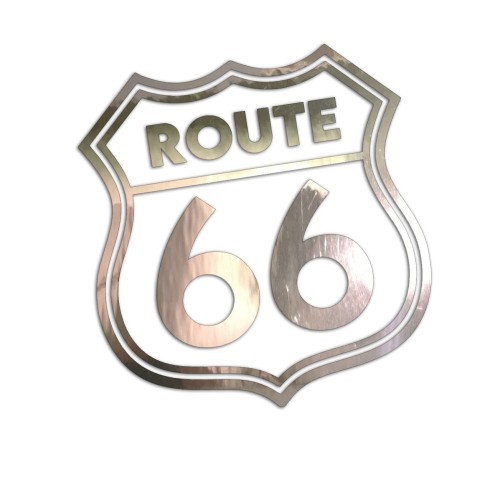 Naklejka ROUTE 66 Znak USA - Na Auto / Motocykl - chrom