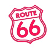 Naklejka ROUTE 66 Znak USA - Na Auto / Motocykl - różowy neon