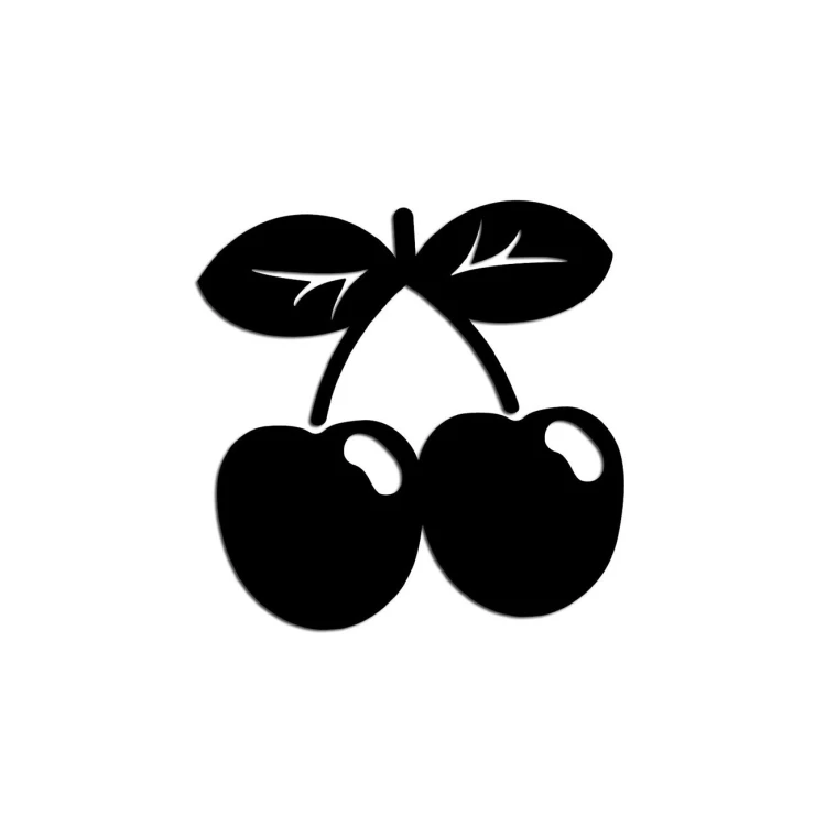 Naklejka WISIENKI WIŚNIE - Retro / Pin-Up - Na Auto / Szybę / Laptop - Czarna
