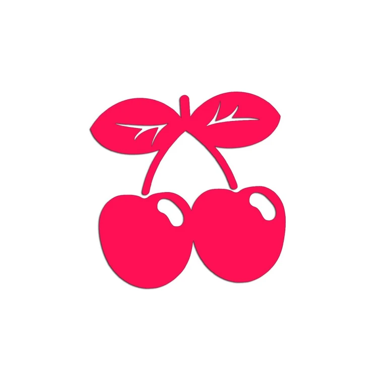 Naklejka WISIENKI WIŚNIE - Retro / Pin-Up - Na Auto / Szybę / Laptop - różowa neon