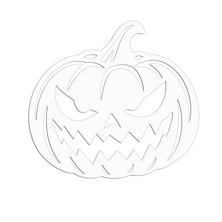 Naklejka DYNIA HALLOWEEN Jack-o'-lantern - Straszna Dynia - Na Auto / Szybę - biała