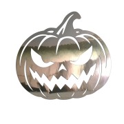 Naklejka DYNIA HALLOWEEN Jack-o'-lantern - Straszna Dynia - Na Auto / Szybę - chrom
