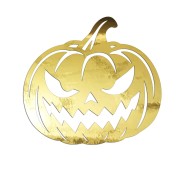 Naklejka DYNIA HALLOWEEN Jack-o'-lantern - Straszna Dynia - Na Auto / Szybę - złoty chrom