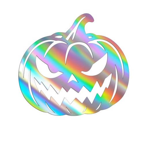 Holograficzna naklejka na auto straszna dynia Halloween Jack-o-lantern