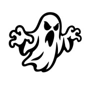 Czarna naklejka na auto straszny zły duch Halloween wlepka