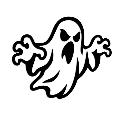Czarna naklejka na auto straszny zły duch Halloween wlepka