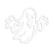 Biała naklejka na auto straszny zły duch Halloween wlepka