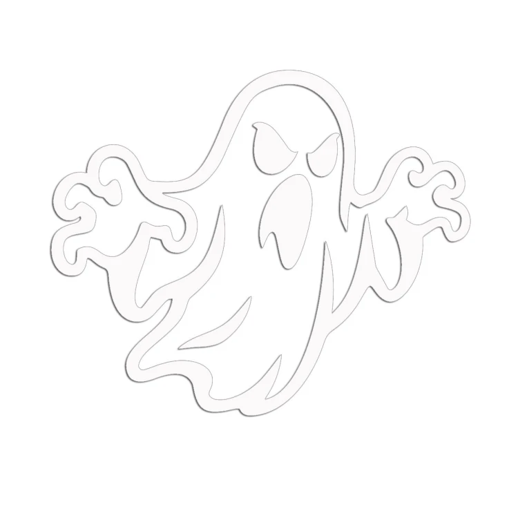 Biała naklejka na auto straszny zły duch Halloween wlepka