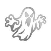 Srebrna naklejka na auto straszny zły duch Halloween wlepka