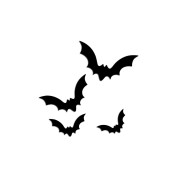 Czarne naklejki na auto nietoperze zestaw 4 sztuki na Halloween.