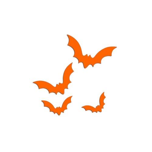 Pomarańczowe neonowe naklejki na auto nietoperze zestaw 4 sztuki na Halloween.