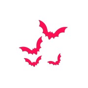 Różowe neonowe naklejki na auto nietoperze zestaw 4 sztuki na Halloween.