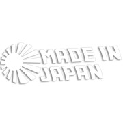 Biała naklejka na auto Made in Japan słońce Rising Sun JDM