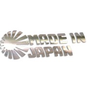 Naklejka na auto Made in Japan słońce Rising Sun JDM chrom.