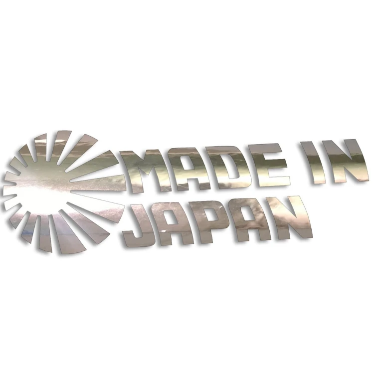 Naklejka na auto Made in Japan słońce Rising Sun JDM chrom.